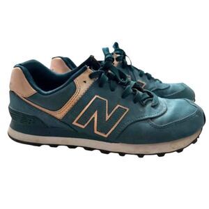 New Balance 574 Limited Edition Teal & Rose Gold Sneakers W7.5